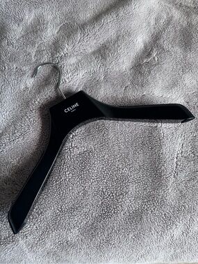Celine Paris Authentic Black Heavy Duty Suit Coat Hanger Non-Slip Shoulder Grip